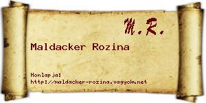 Maldacker Rozina névjegykártya